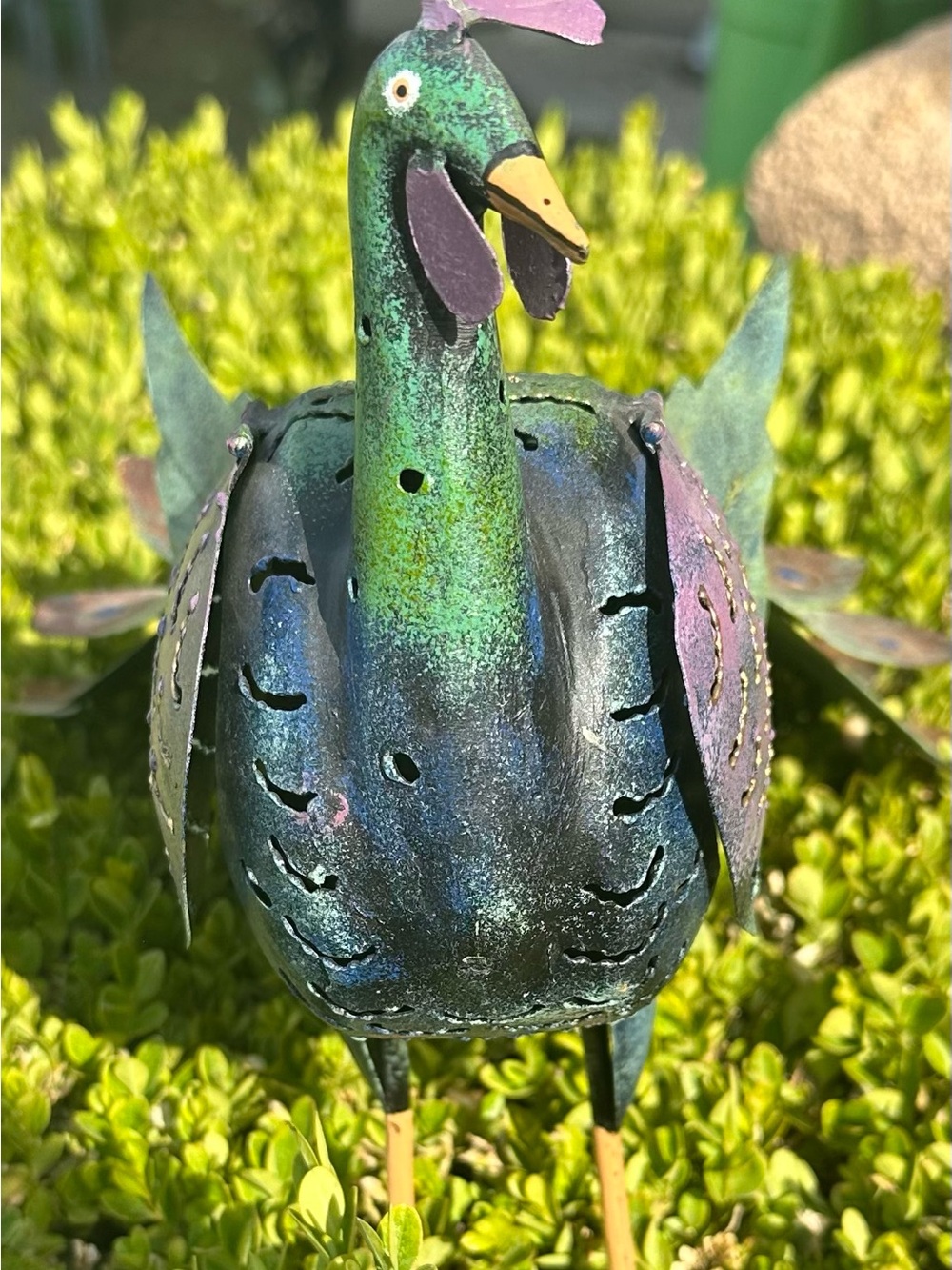 Decorative Metal Peacock Garden decor- Green